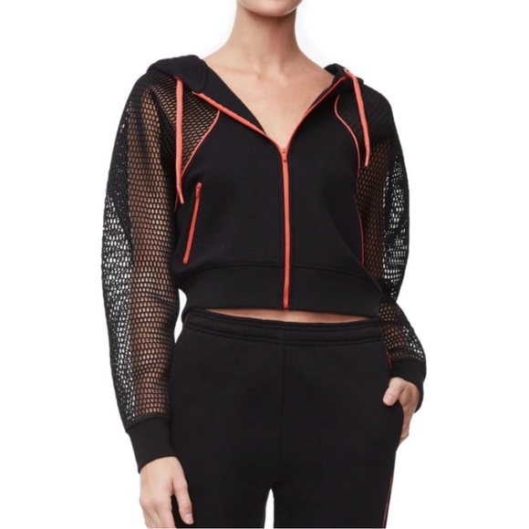 GOOD AMERICAN Mesh Hoodie - Picture 1 of 7